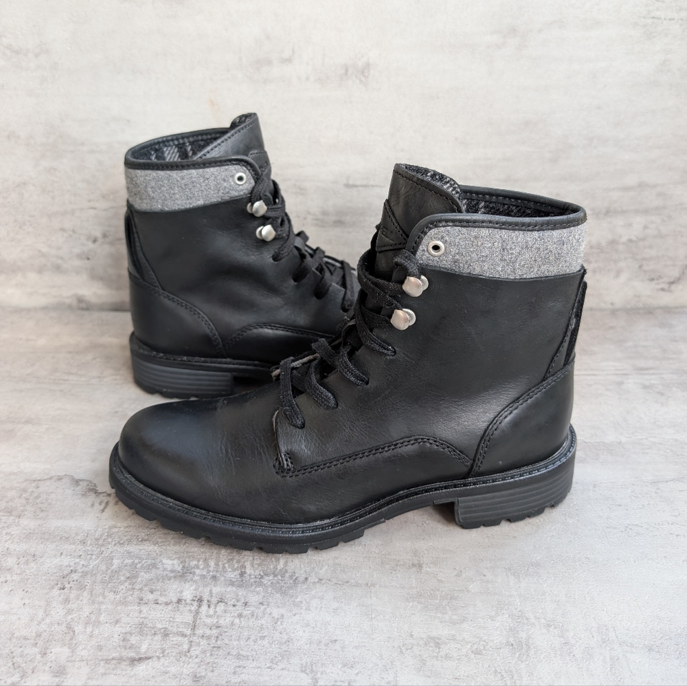 Merrell Legacy Lace Waterproof Black Leather Wool Lined Boots Womens Size 6